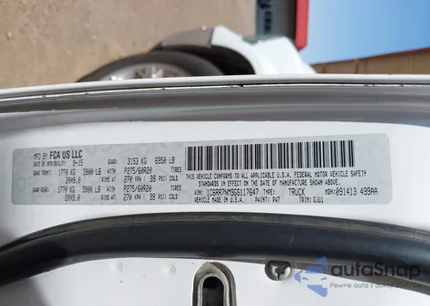 2016 Ram 1500 Laramie из США, поврежденный, VIN 1C6RR7NM9GS117647